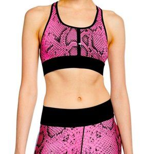 💞 Ultracor Pink and Black Snake Print Sports Bra 💕